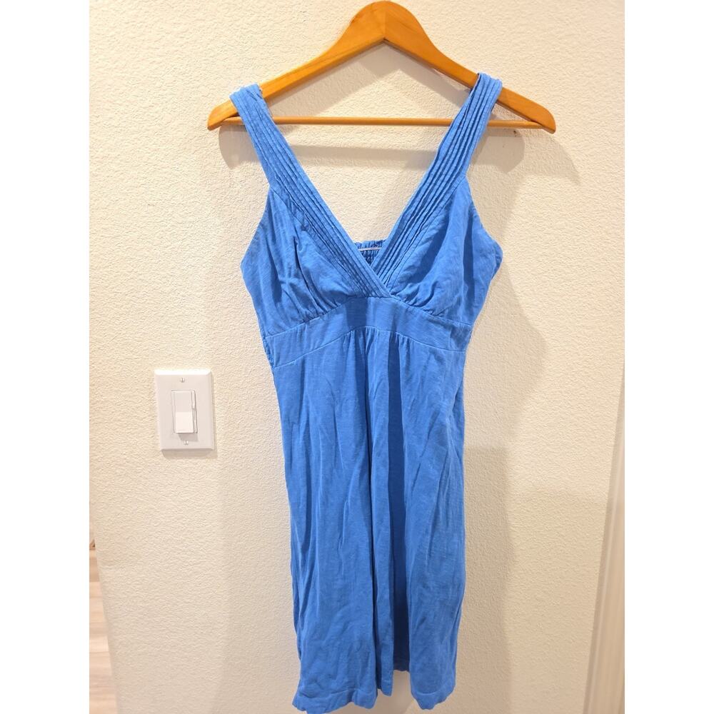 Tommy Bahama Womens Blue Sundress Sz S Cotton Ruched Elastic Back Tropical Vacay - Picture 2 of 6